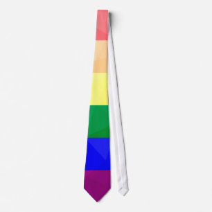 LGBT flag rainbow lines geometric mesh pattern Tie