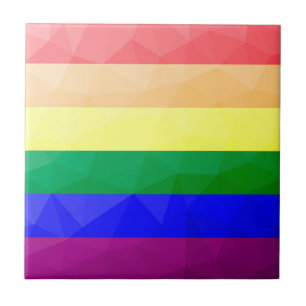 LGBT flag rainbow lines geometric mesh pattern Tile