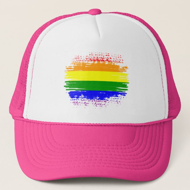 LGBT flag Trucker Hat (Front)
