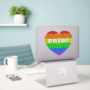 LGBT flag vibrant rainbow glitter heart Pride