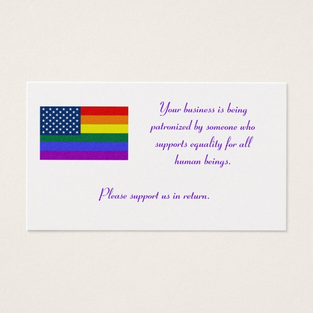 LGBT Flag, Your business is being patronized by... (Front)