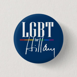LGBT FOR HILLARY 1 INCH ROUND BUTTON