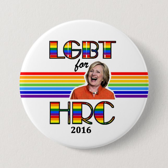 LGBT for Hillary 3 Inch Round Button (Front)