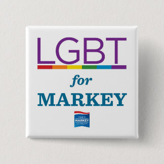 LGBT FOR MARKEY 2 INCH SQUARE BUTTON
