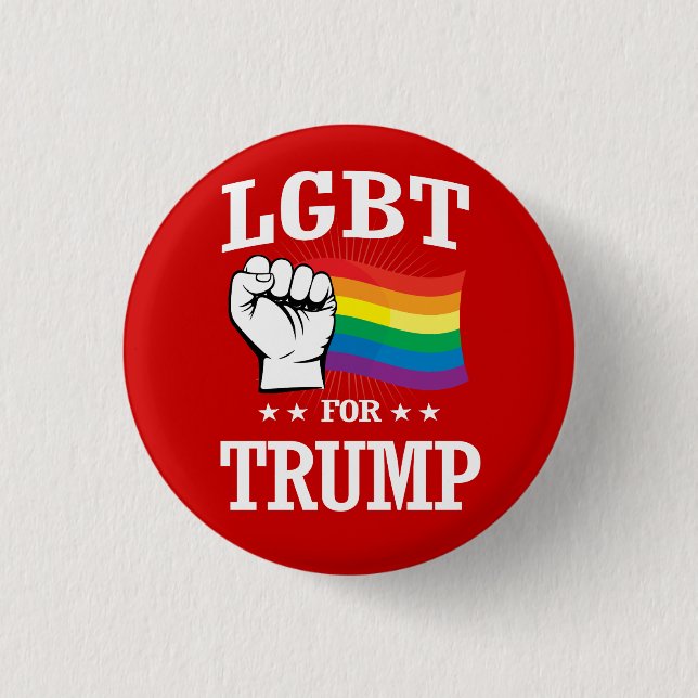 LGBT FOR TRUMP 1 INCH ROUND BUTTON (Front)