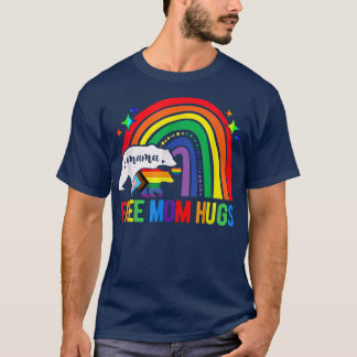 LGBT Free Mom Hugs Bear Mama Bear Ally Rainbow Fla T-Shirt