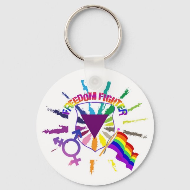 LGBT Freedom Fighter Keychain (Front)