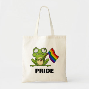 LGBT Frog With Pride Flag Tote Bag
