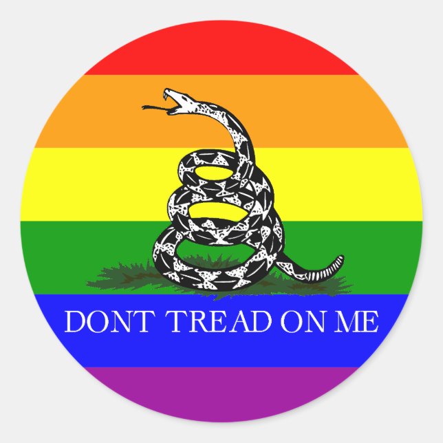 LGBT Gadsden Classic Round Sticker (Front)