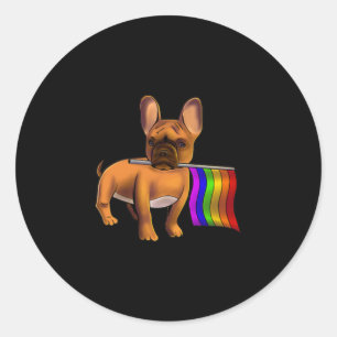 Lgbt Gay French Bulldog Gay Dog Paw Lgbt Pride Classic Round Sticker
