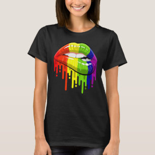 Lgbt Gay Homosexual Lesbian Rainbow Lips Pride T-Shirt