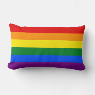 LGBT Gay Pride 6-Stripe Rainbow Flag Lumbar Pillow