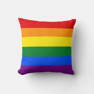 LGBT Gay Pride 6-Stripe Rainbow Flag Throw Pillow