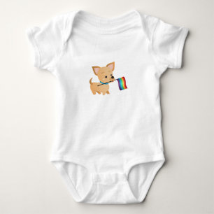 LGBT Gay Pride Flag Chihuahua Baby Bodysuit