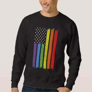 Lgbt Gay Pride Flag Gay Pride American Flag Sweatshirt
