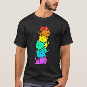 Lgbt Gay Pride Month Cat Lgbtq Rainbow Flag Cats P T-Shirt
