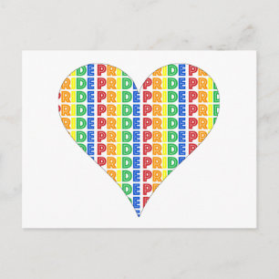 LGBT Gay Pride Month Celebration Rainbow Heart Postcard