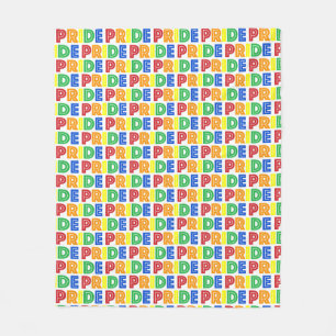 LGBT Gay Pride Month Celebration Rainbow Letters Fleece Blanket