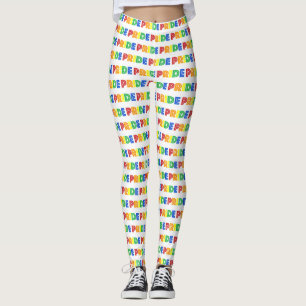 LGBT Gay Pride Month Celebration Rainbow Letters Leggings