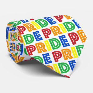 LGBT Gay Pride Month Celebration Rainbow Letters Tie