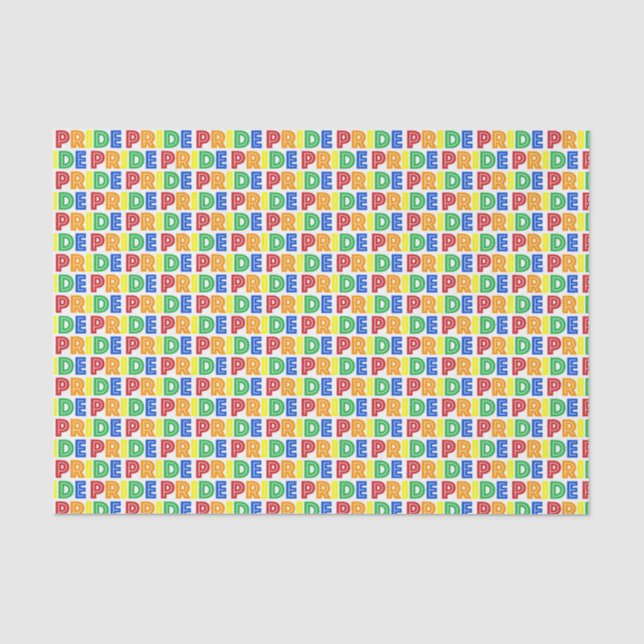 LGBT Gay Pride Month Celebration Rainbow Letters Tissue Paper (Front)