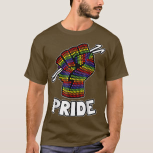 LGBT Gay Pride Month Crochet Yarn Rainbow T-Shirt