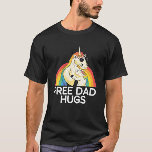LGBT Gay Pride Month Free Dad Hugs Unicorn T-Shirt