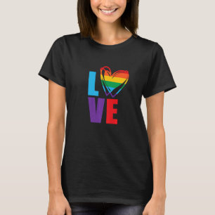 Lgbt Gay Pride Month Love Rainbow Heart For Him He T-Shirt