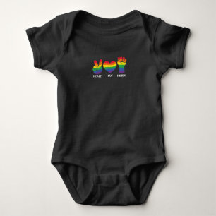 LGBT Gay Pride Month Peace Love Pride Baby Bodysuit