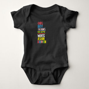 LGBT Gay Pride Month  Trans Black White Asian Baby Bodysuit