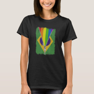   Lgbt Gay Pride Rainbow Brazil Flag Brazilian T-Shirt