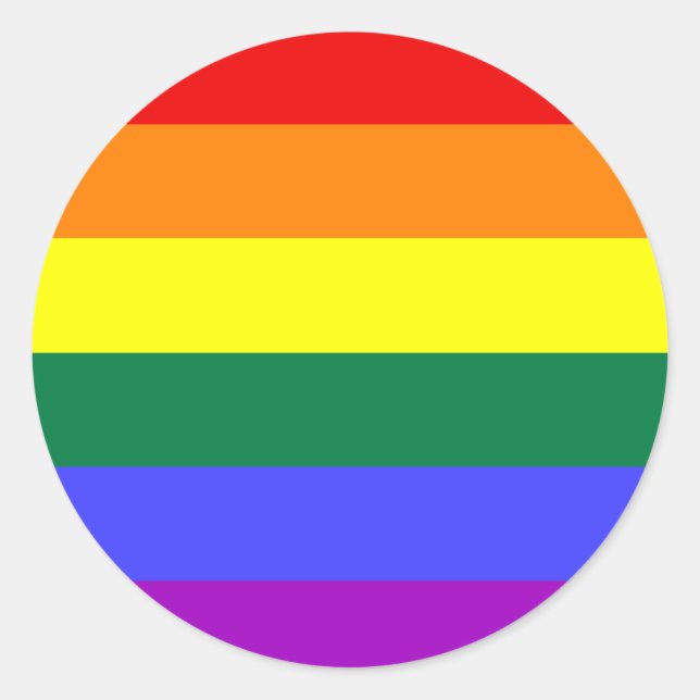 LGBT Gay Pride Rainbow Classic Round Sticker (Front)