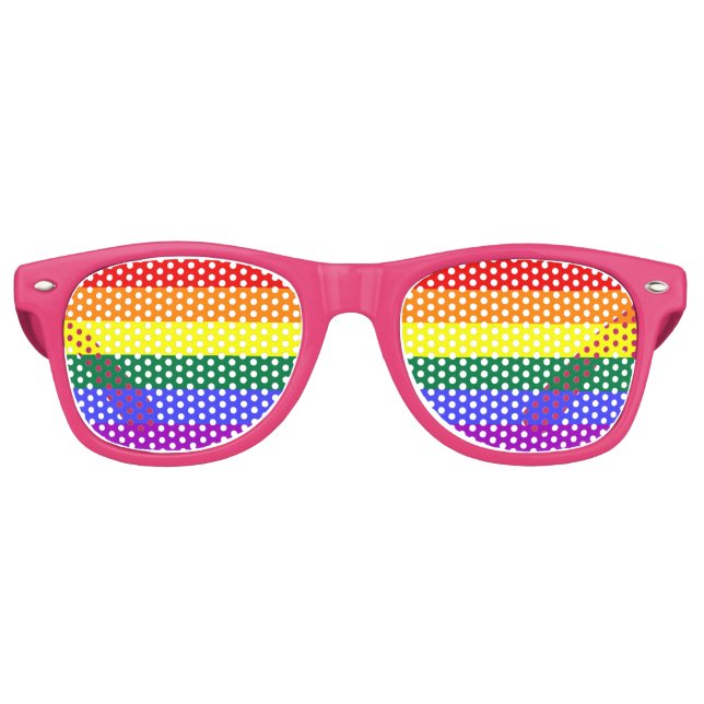 LGBT Gay Pride Rainbow Flag Retro Sunglasses (Front)