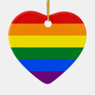 LGBT Gay Pride Rainbow Flag Stripe Ceramic Ornament