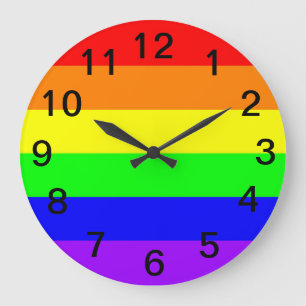 LGBT Gay Pride Rainbow Flag! Time For Equality! Large Clock
