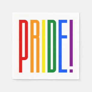 LGBT Gay Pride Rainbow Flag Typography LGBTQ Party Napkin