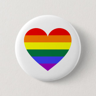 LGBT Gay Pride Rainbow Heart 2 Inch Round Button