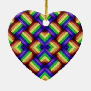 LGBT Gay Pride Rainbow Heart Ornament