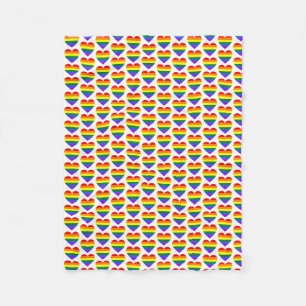 LGBT Gay Pride Rainbow Heart Pattern Fleece Blanket