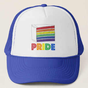 LGBT Gay Pride Rainbow Layer Wedding Cake Slice Trucker Hat