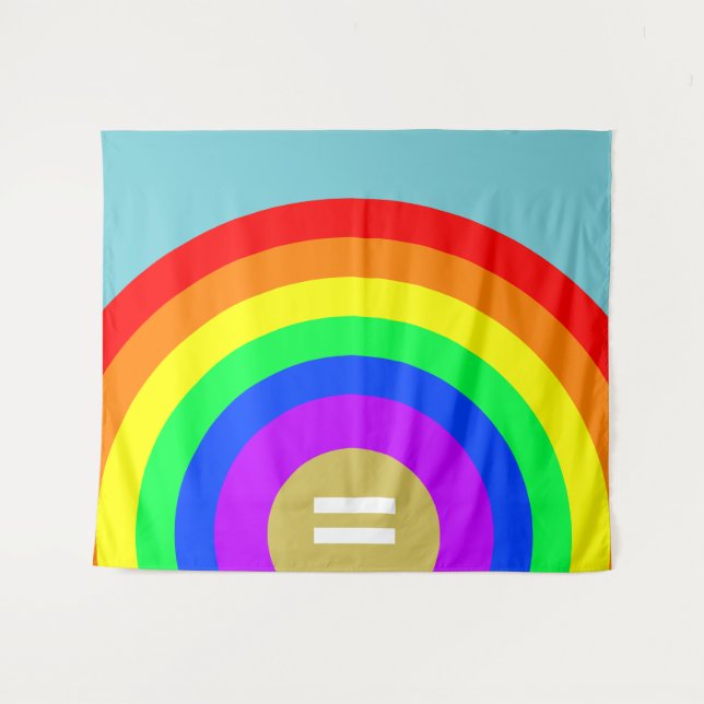 LGBT Gay Pride Rainbow Wall Tapestry (Front (Horizontal))