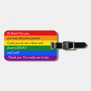 LGBT Gay Rainbow Flag Colours Funny Travel Luggage Tag