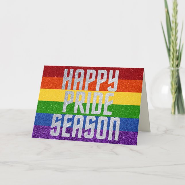 LGBT Glitter Happy Pride Season Card (Front)