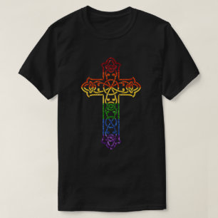 LGBT Glitter Rainbow Cross T-Shirt