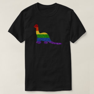 LGBT Glitter Rainbow Dinosaur T-Shirt