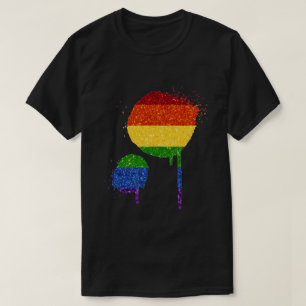 LGBT Glitter Rainbow Paint Splat T-Shirt