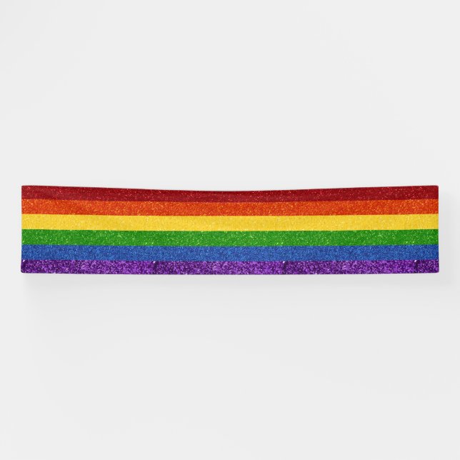 LGBT Glitter Rainbow Pride Flag Banner (Horizontal)