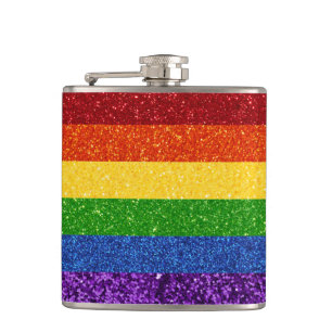 LGBT Glitter Rainbow Pride Flag Hip Flask