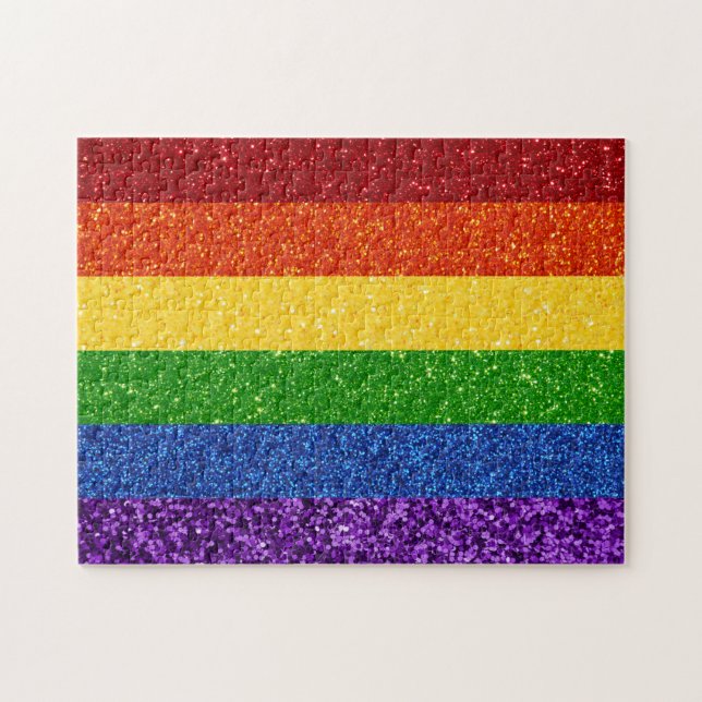 LGBT Glitter Rainbow Pride Flag Jigsaw Puzzle (Horizontal)