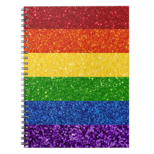 LGBT Glitter Rainbow Pride Flag Notebook